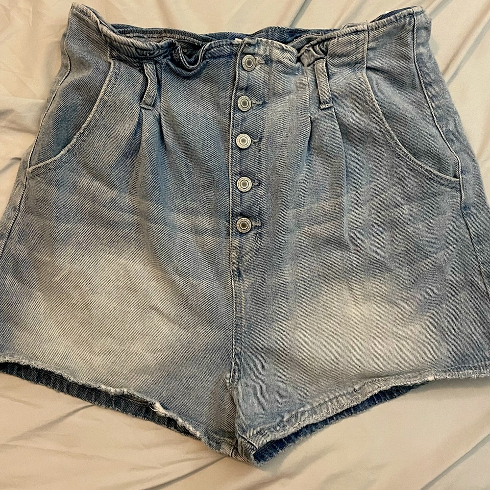 Soho high rise mom jean shorts